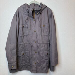 41 Hawthorn Taupe Gray Anorak Utility Zip Off Hood Jacket Size 3X Gorpcore